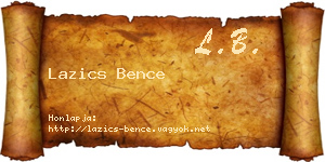 Lazics Bence névjegykártya