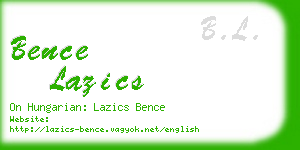 bence lazics business card